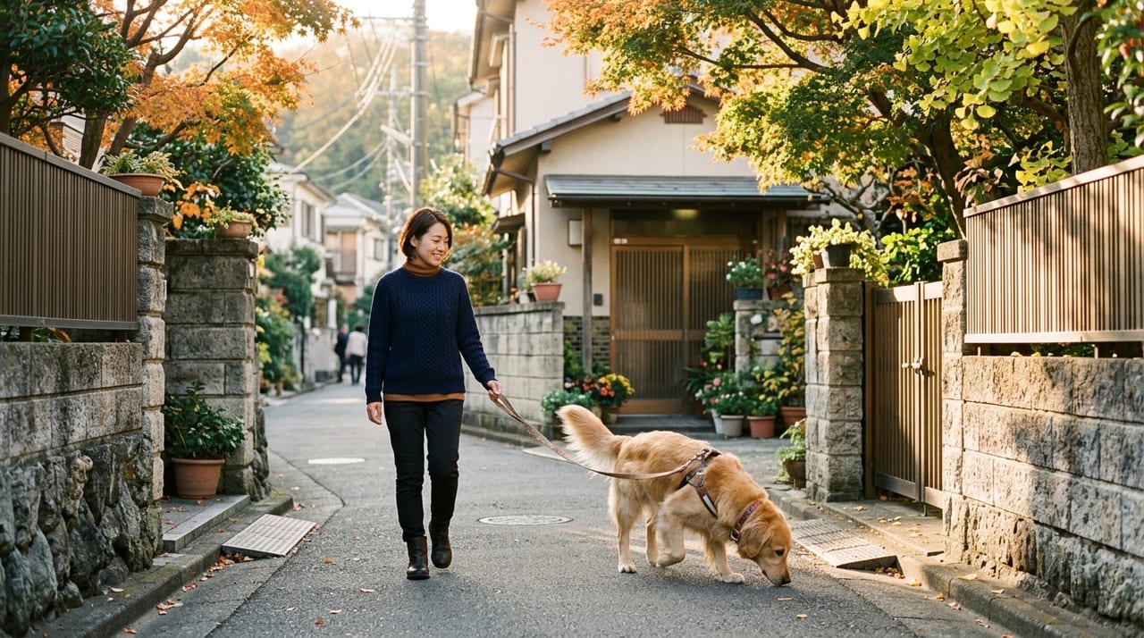 愛犬の散歩の基本完全ガイド2026|正しいリードの持ち方・歩き方・雨の日・引っ張り癖の直し方