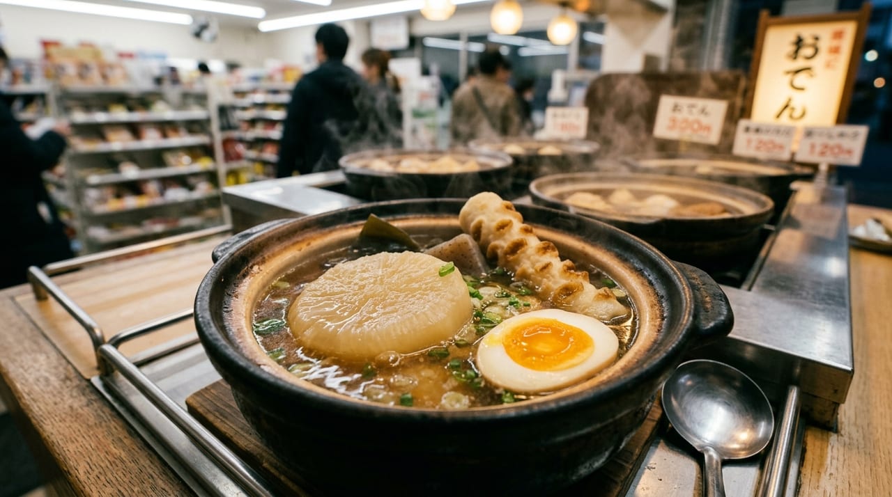 出汁に浸った大根と玉子のおでん