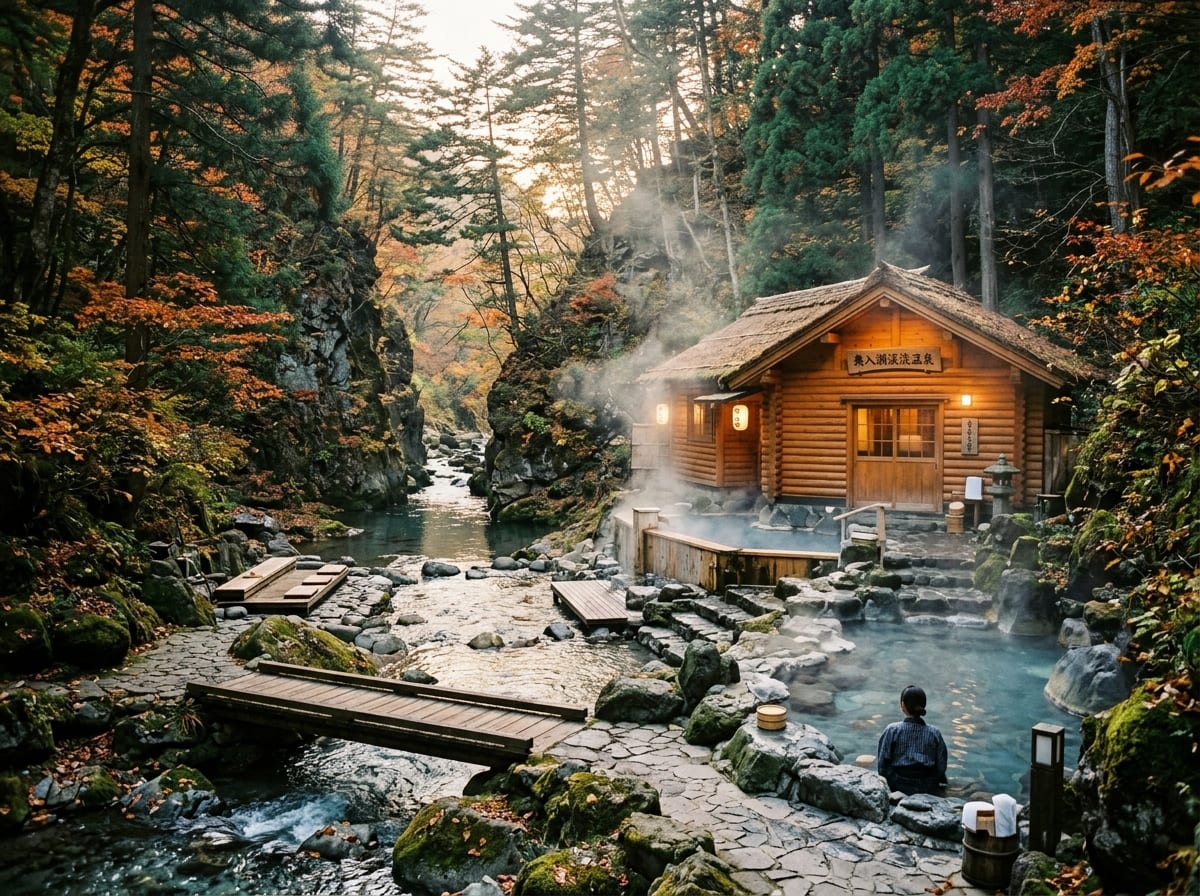 奥薬研温泉 夫婦かっぱの湯足湯