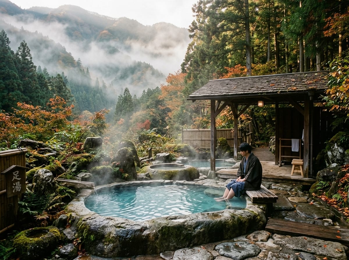 白鷺の足湯