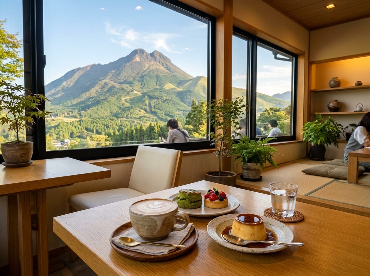 由布岳一望のカフェ 湯布院千家