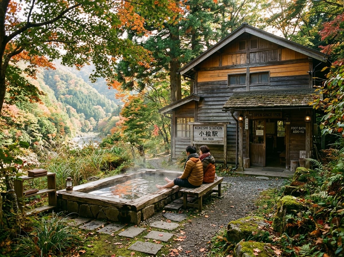 養老渓谷駅 足湯