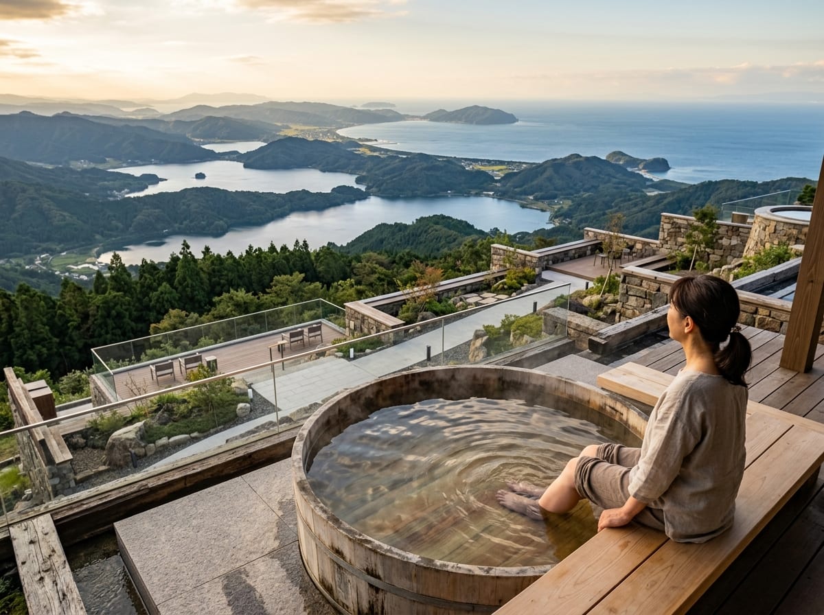 レインボーライン山頂公園 天空の足湯